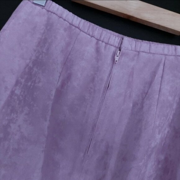 𝅺LILAC Faux Suede & Pearls Midi Skirt - Picture 12 of 12